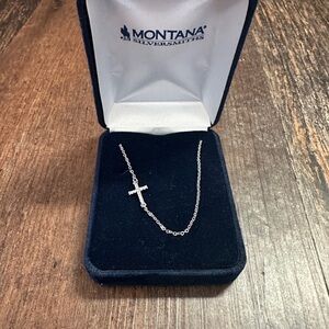 Montana Silversmiths Dazzling Silver Cross Necklace